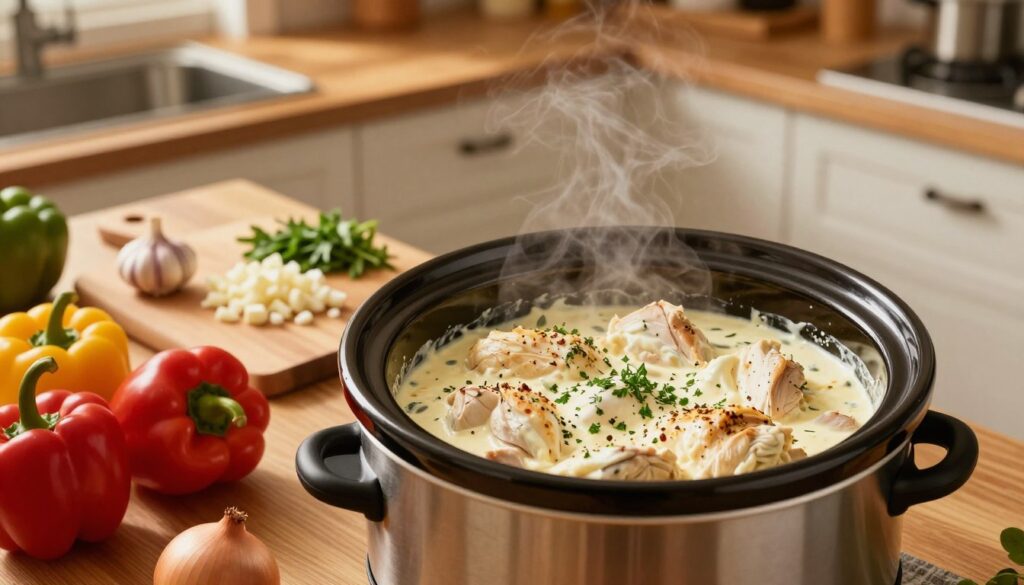 Slow Cooker Cream Cheese Chicken Preparation Slow Cooker Cream Cheese Chicken Preparation