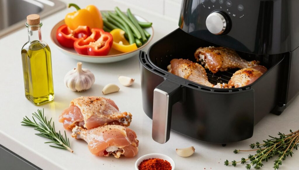 best air fryer chicken thighs recipe preparation steps