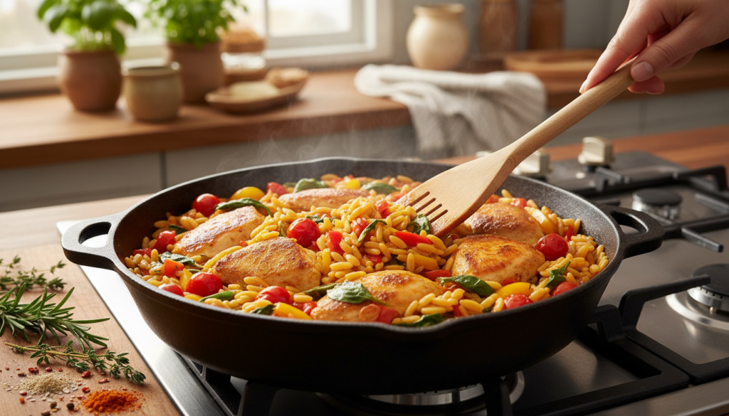 chicken orzo skillet chicken orzo skillet