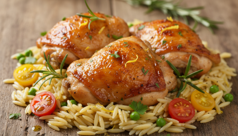 chicken thighs and orzo