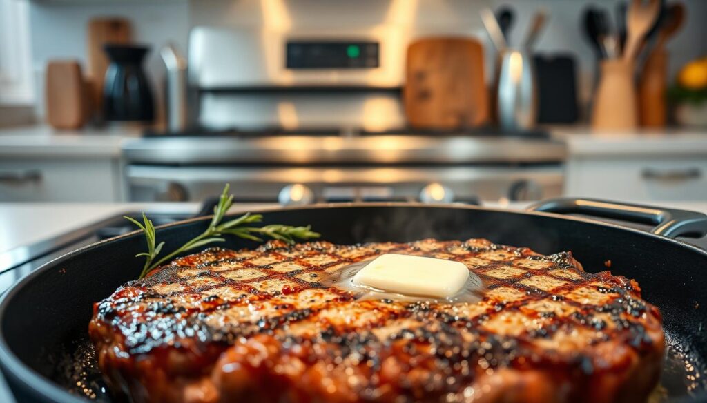 cooking steak indoors on the stove cooking steak indoors on the stove