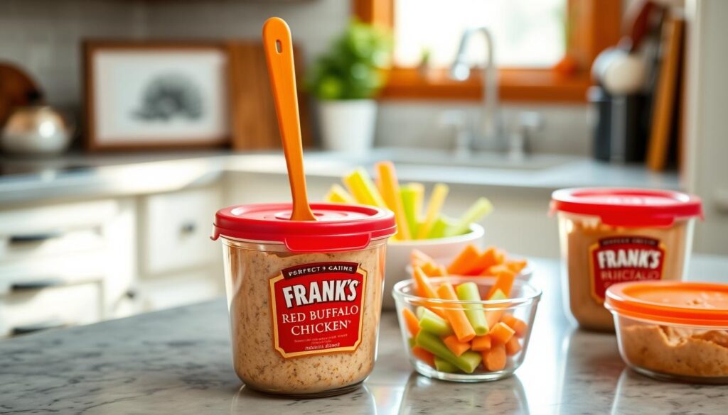 franks red hot buffalo chicken dip storage containers