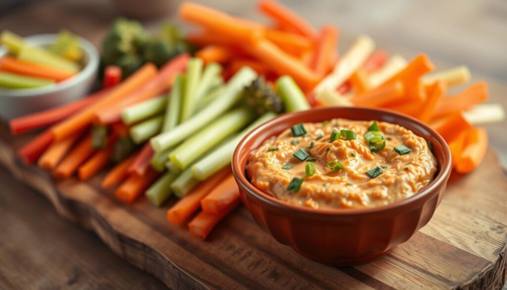 guilt free buffalo chicken appetizer served with fresh vegetables guilt free buffalo chicken appetizer served with fresh vegetables