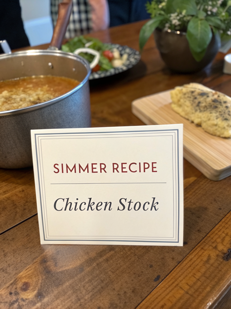 how long to simmer chicken stock