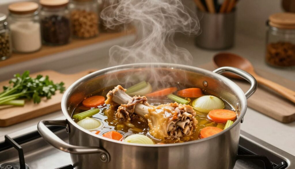 how to properly simmer chicken stock with bones and vegetables how to properly simmer chicken stock with bones and vegetables