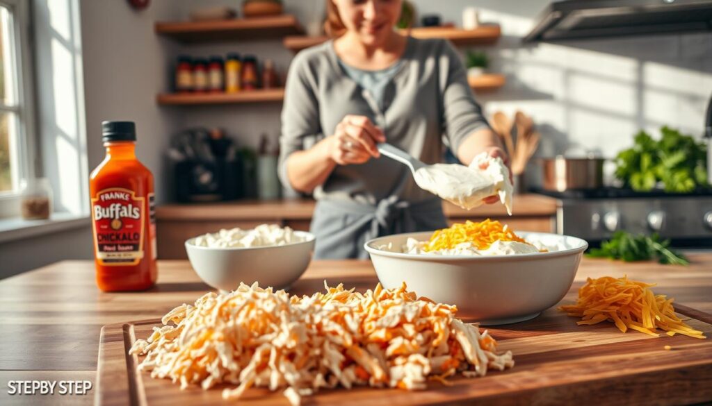 quick buffalo chicken dip preparation steps quick buffalo chicken dip preparation steps