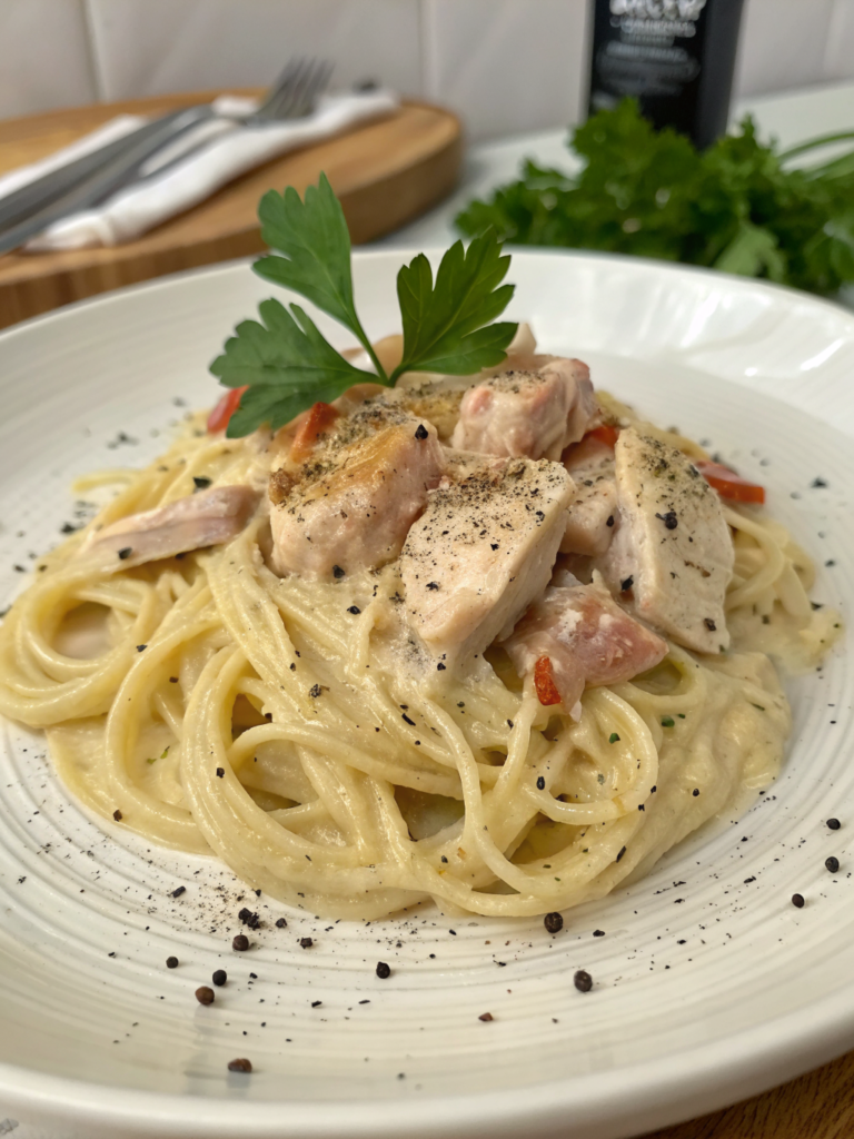 chicken with carbonara