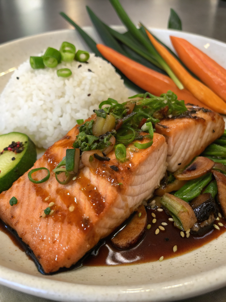 salmon and teriyaki