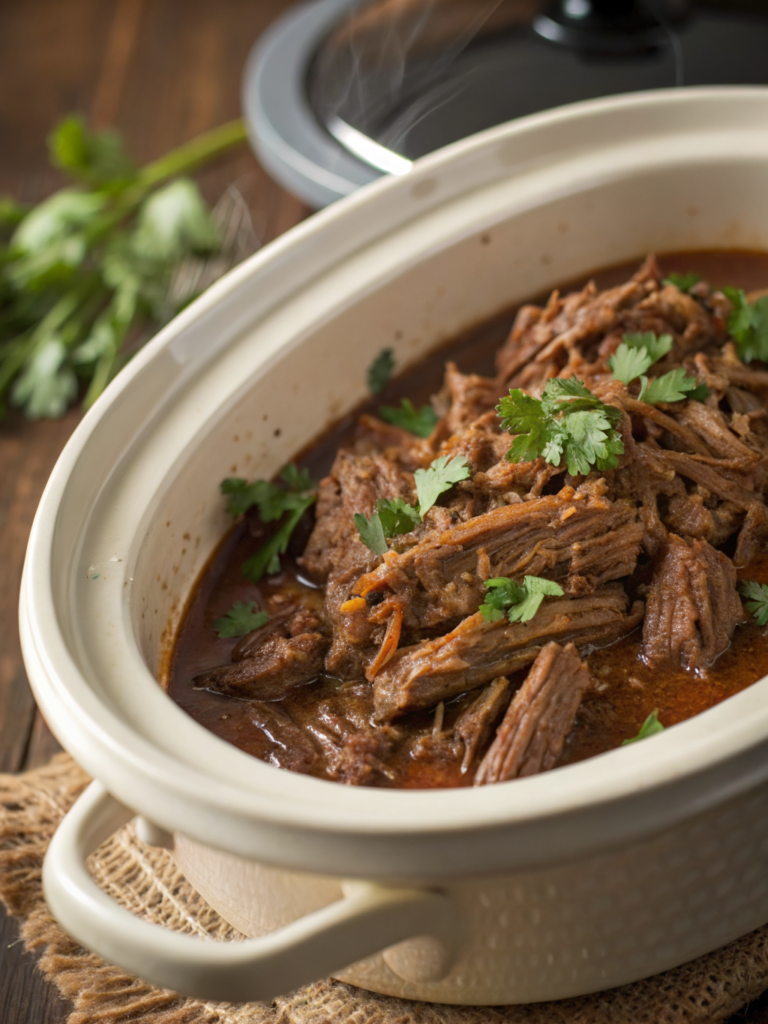 slow cooker shredded beef