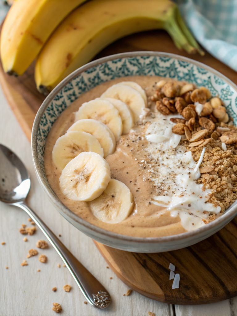 Banana peanut butter smoothie bowl