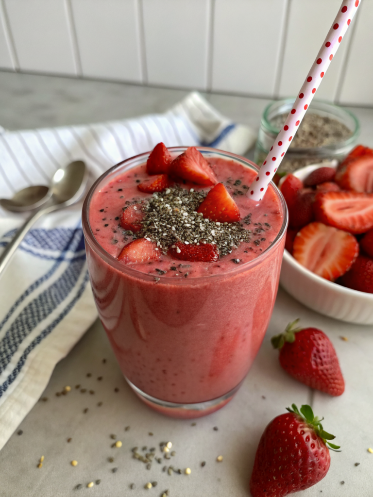 Strawberry protein smoothie