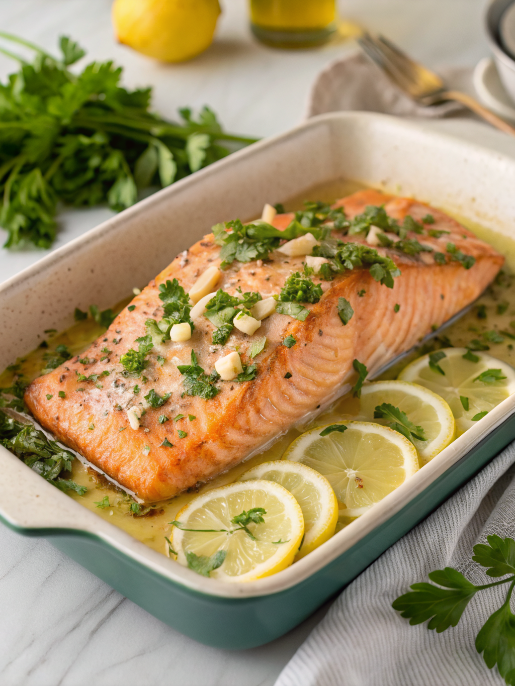 baked salmon garlic butter
