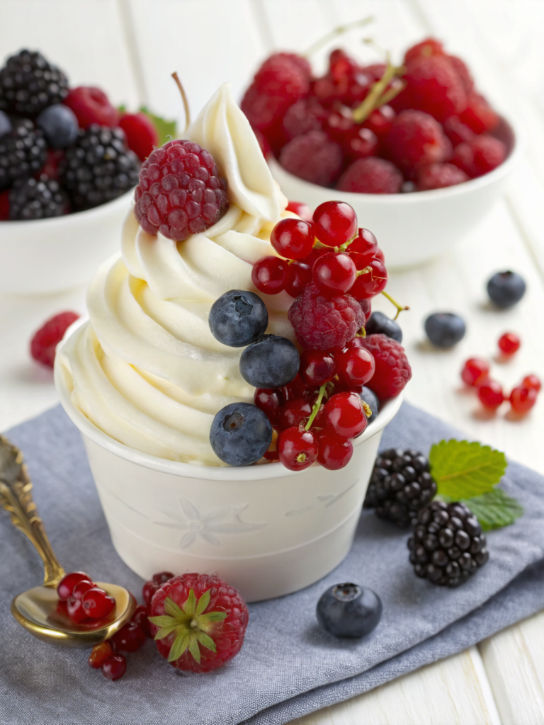 frozen yogurt berry clusters