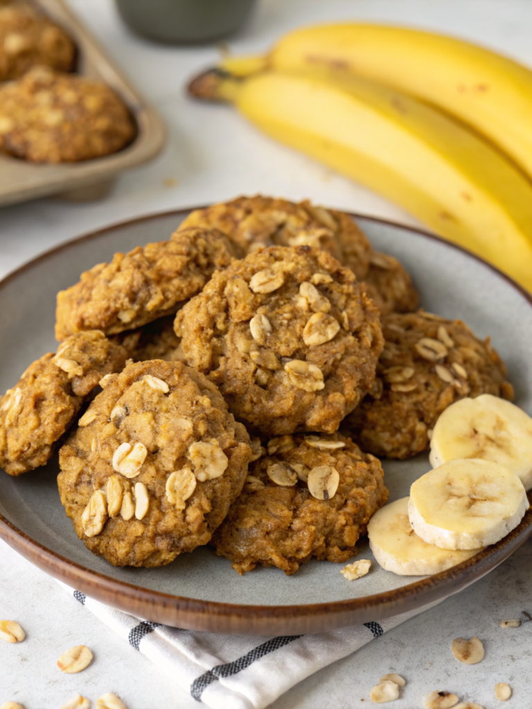 healthy banana oat cookies