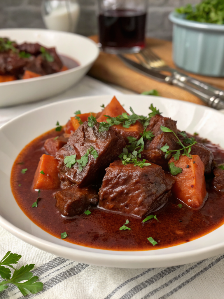 red wine braised beef