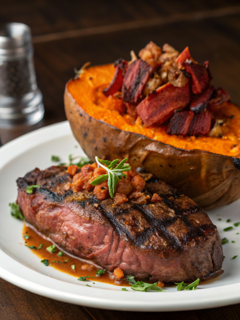 steak sweet potato bowl