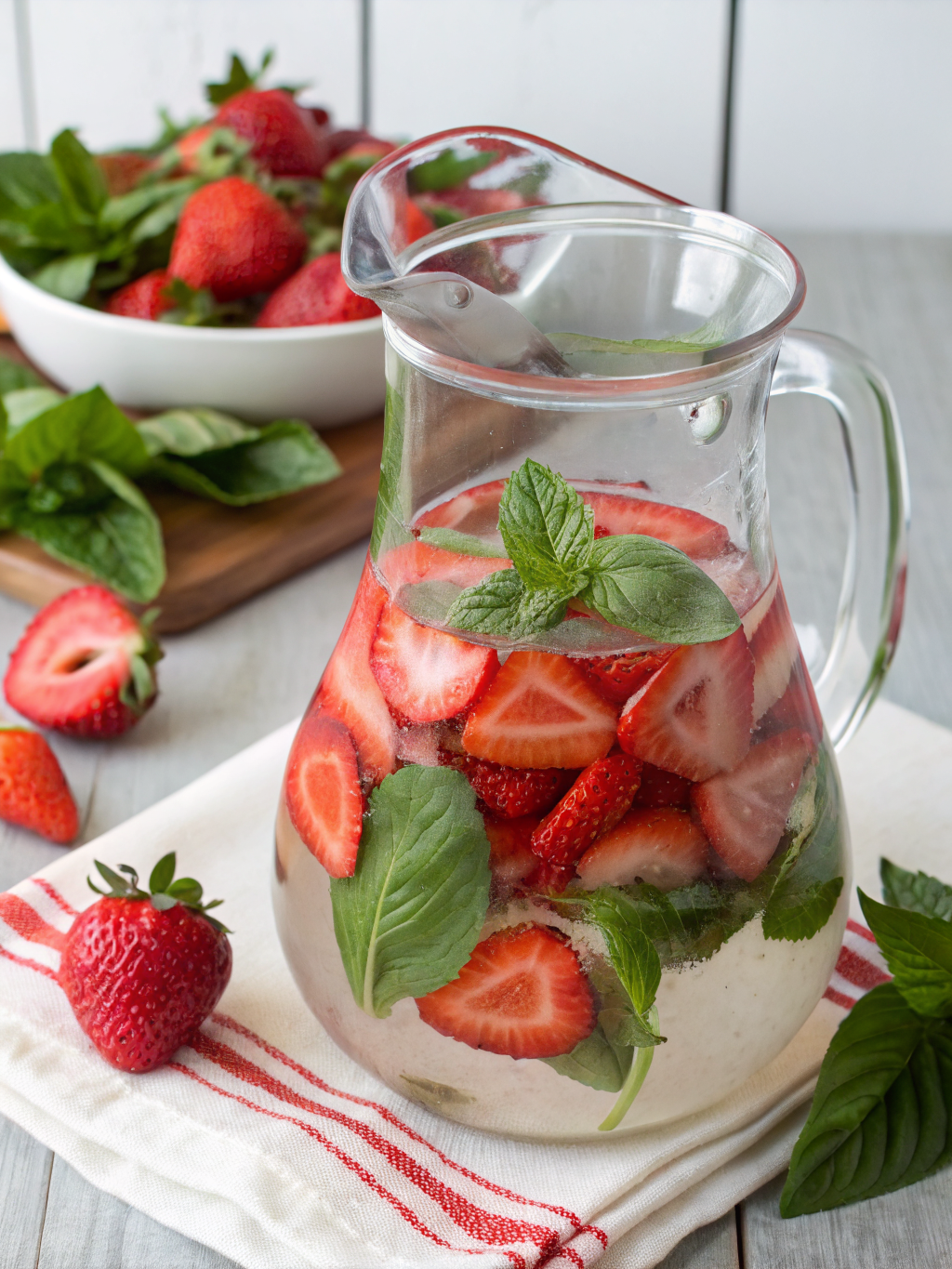 strawberry basil infused water