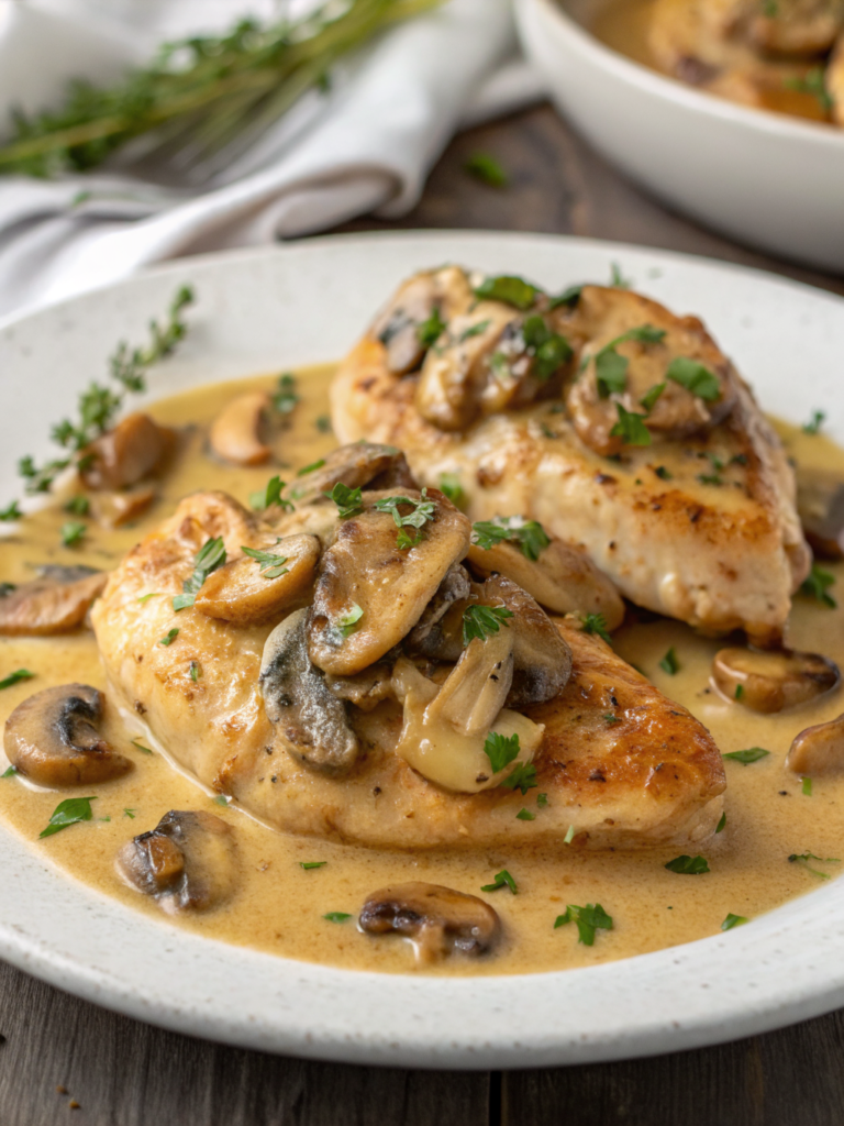Creamy Garlic Mushroom Chicken