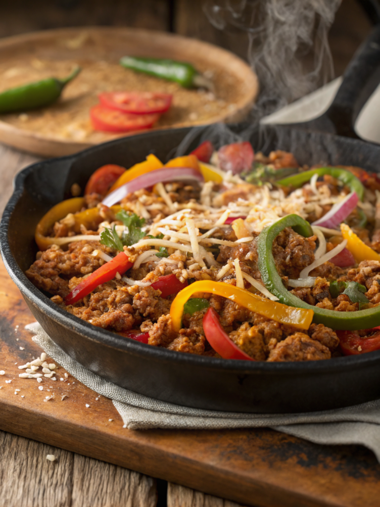 Tex Mex Ground Chicken Skillet