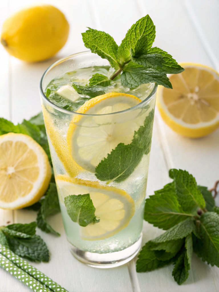keto lemon mint detox drink