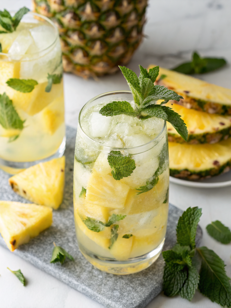 keto pineapple mint summer drink