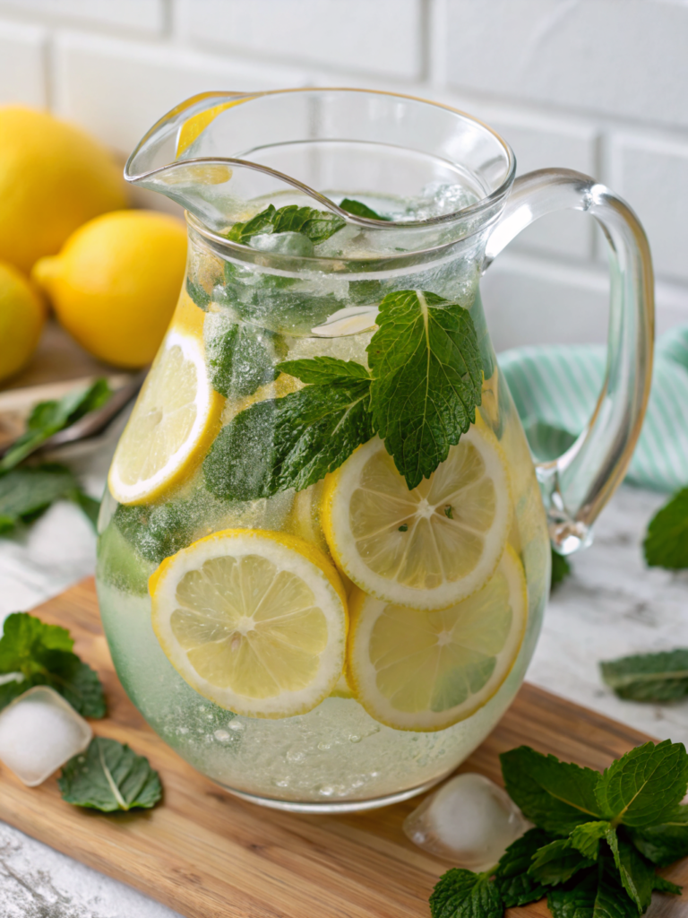 lemon mint detox water