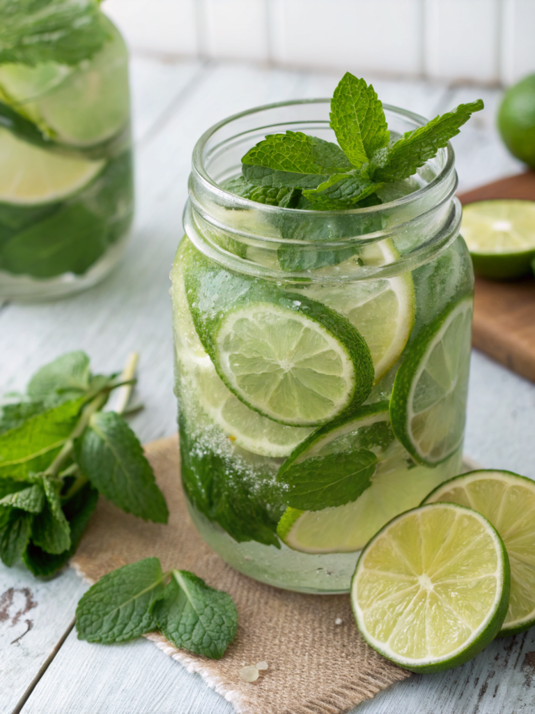mint lime detox water