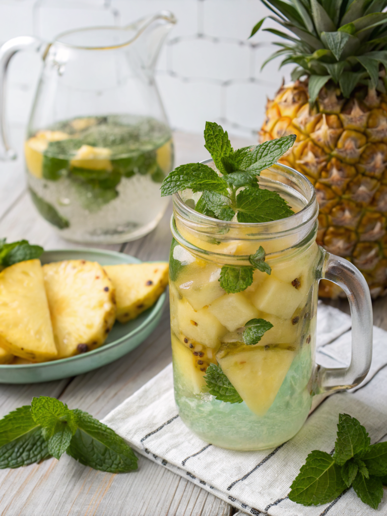pineapple mint detox water