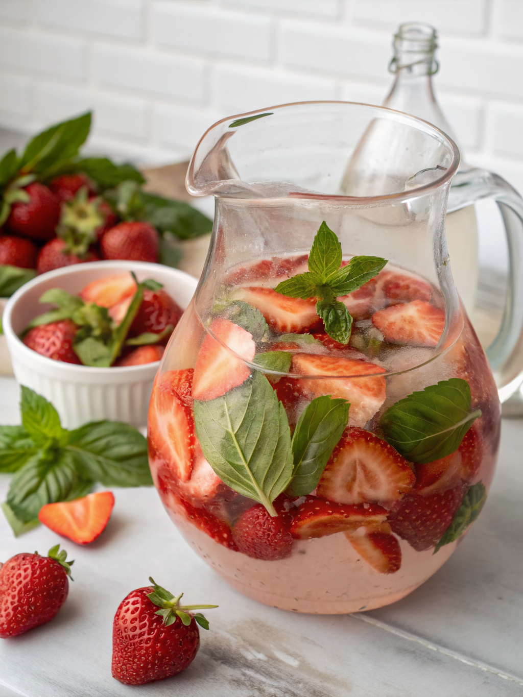 strawberry basil infused water