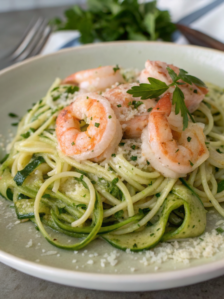 zucchini noodles garlic butter shrimp