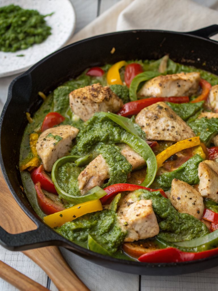 Creamy Pesto Chicken Skillet