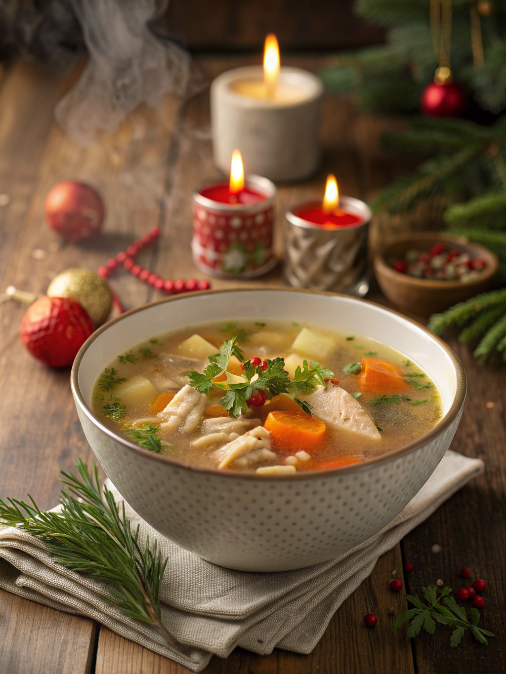 Christmas chicken soup