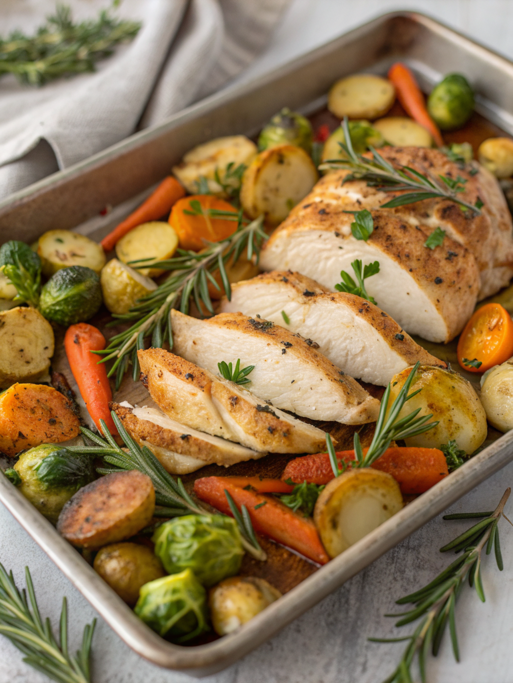 Christmas chicken tray bake