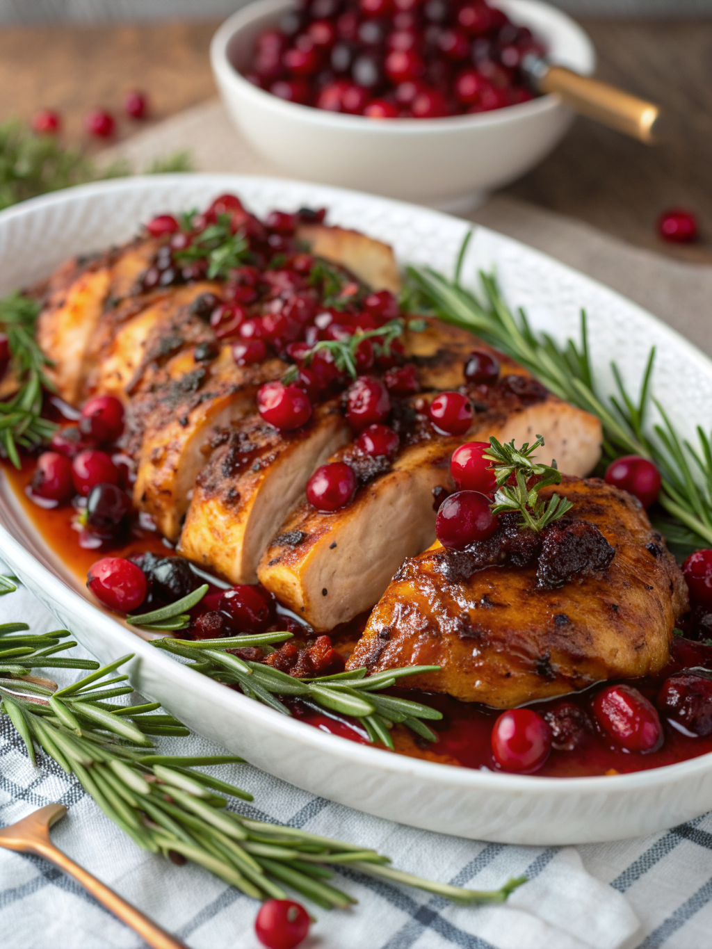 cranberry balsamic Christmas chicken