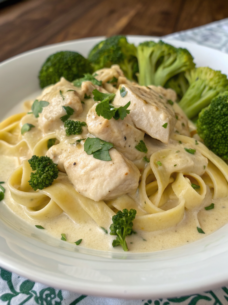 high protein chicken Alfredo