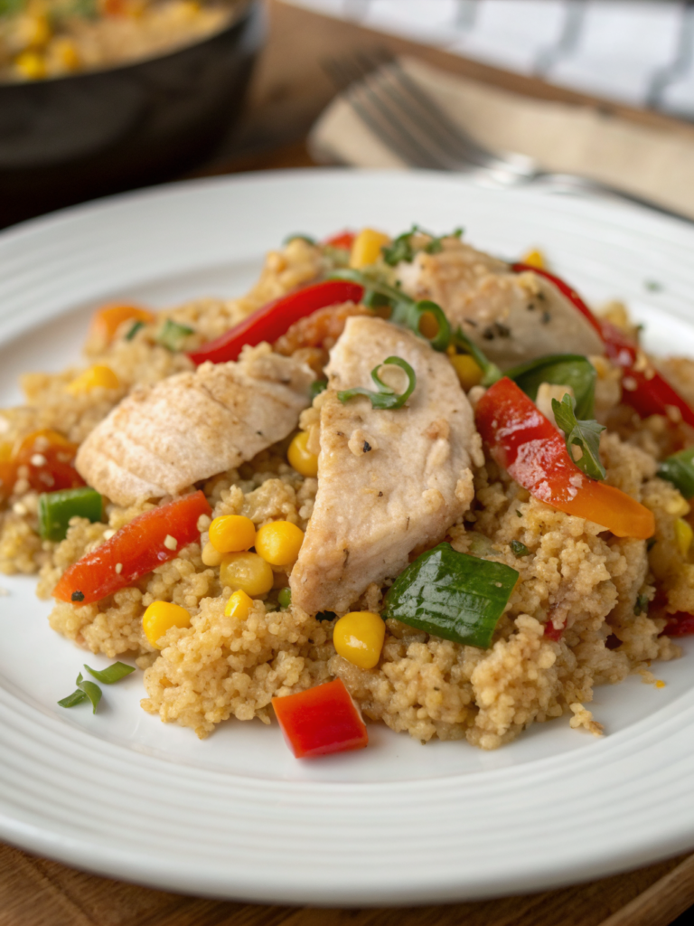high protein chicken and quinoa bake