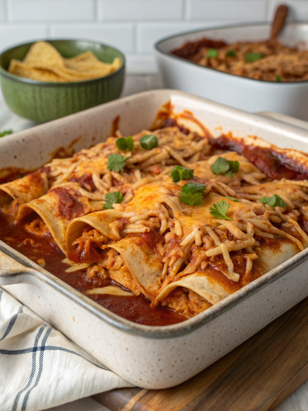 high protein chicken enchilada casserole