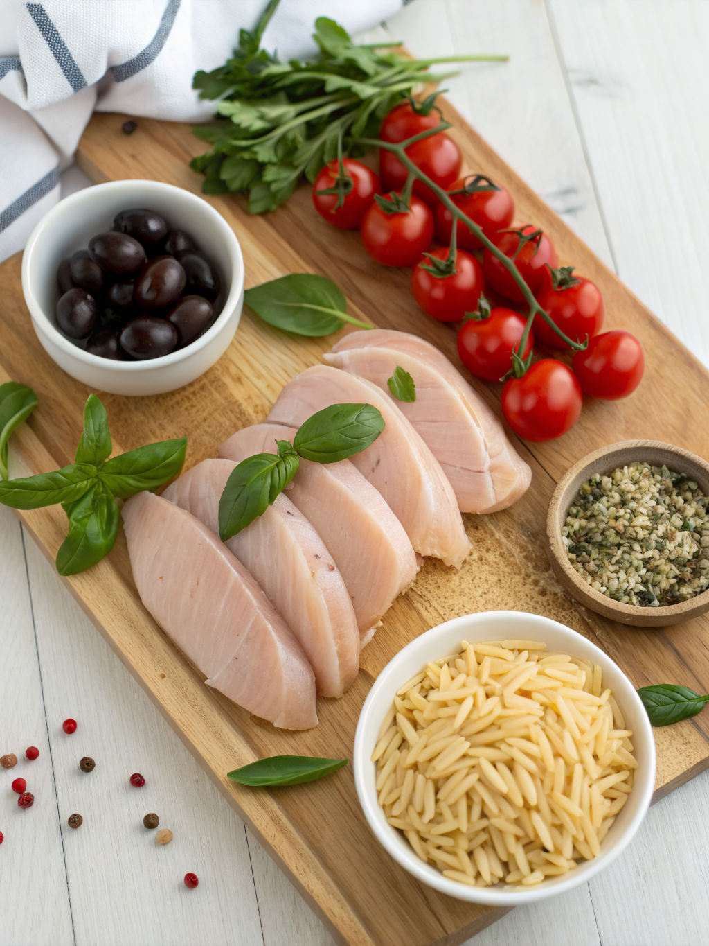 High Protein Lemon Herb Chicken Orzo