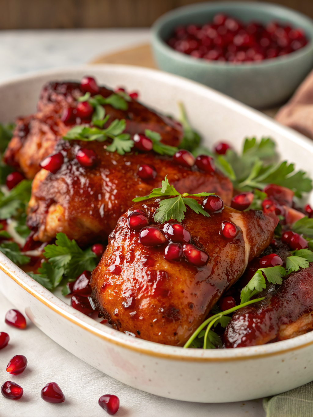 pomegranate glazed chicken