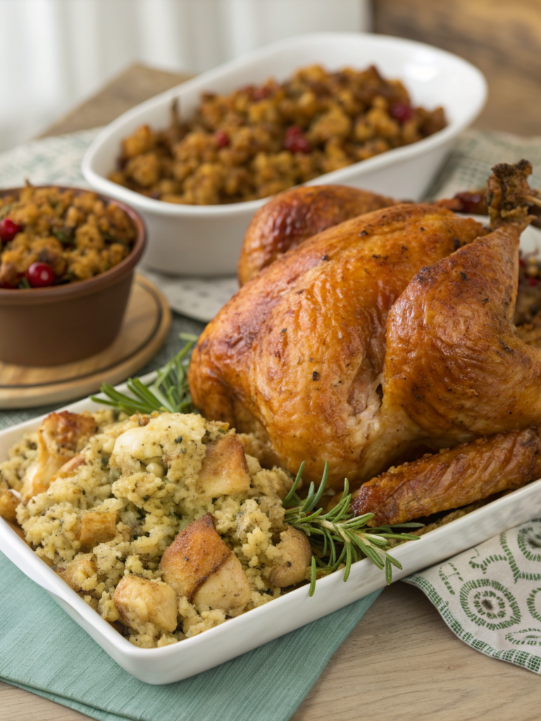 Thanksgiving chicken with stuffing