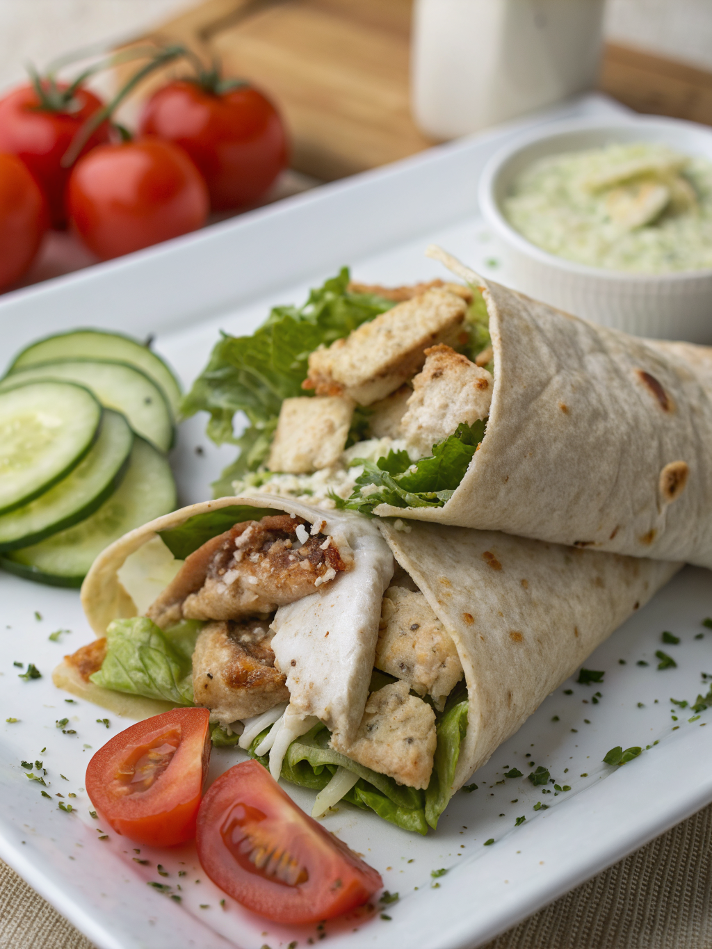 high protein chicken Caesar wraps