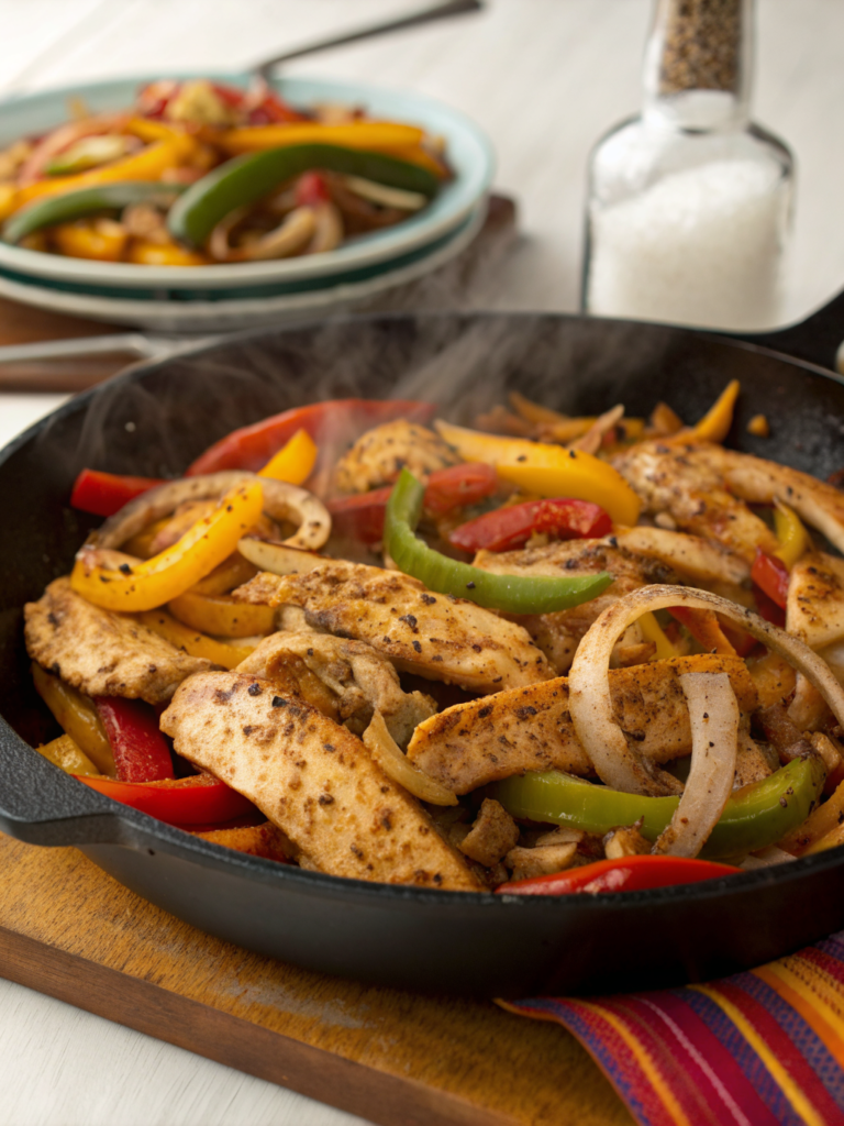 high protein chicken fajita skillet