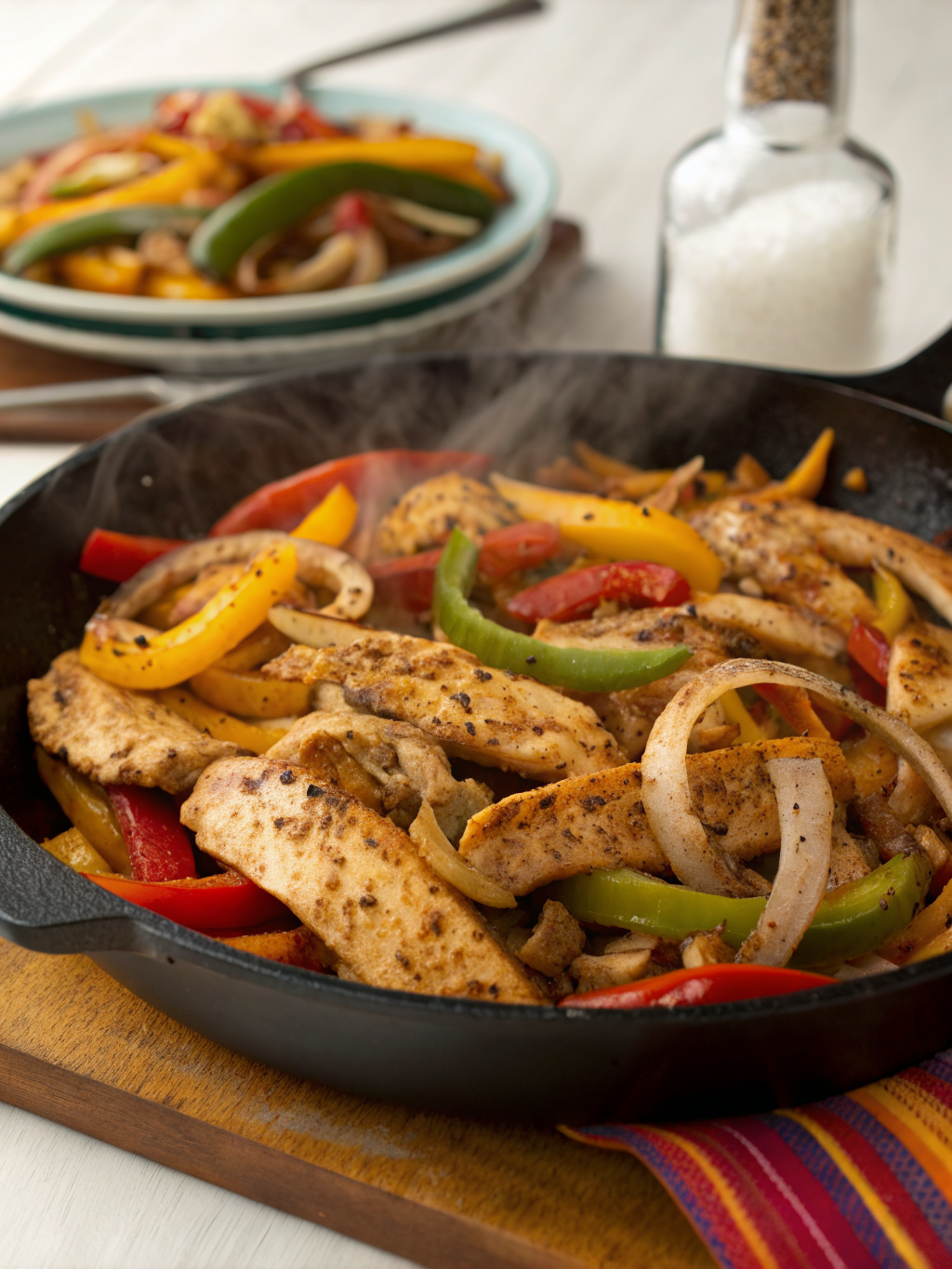 high protein chicken fajita skillet