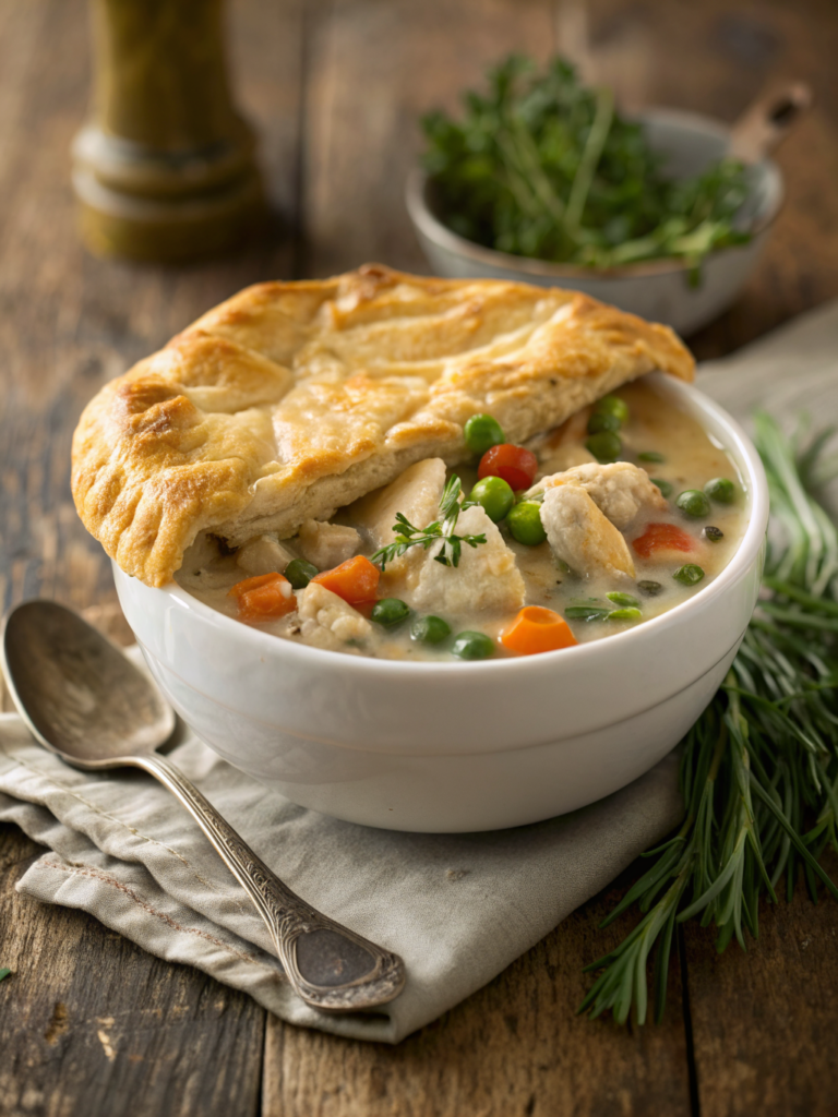 high protein chicken pot pie soup