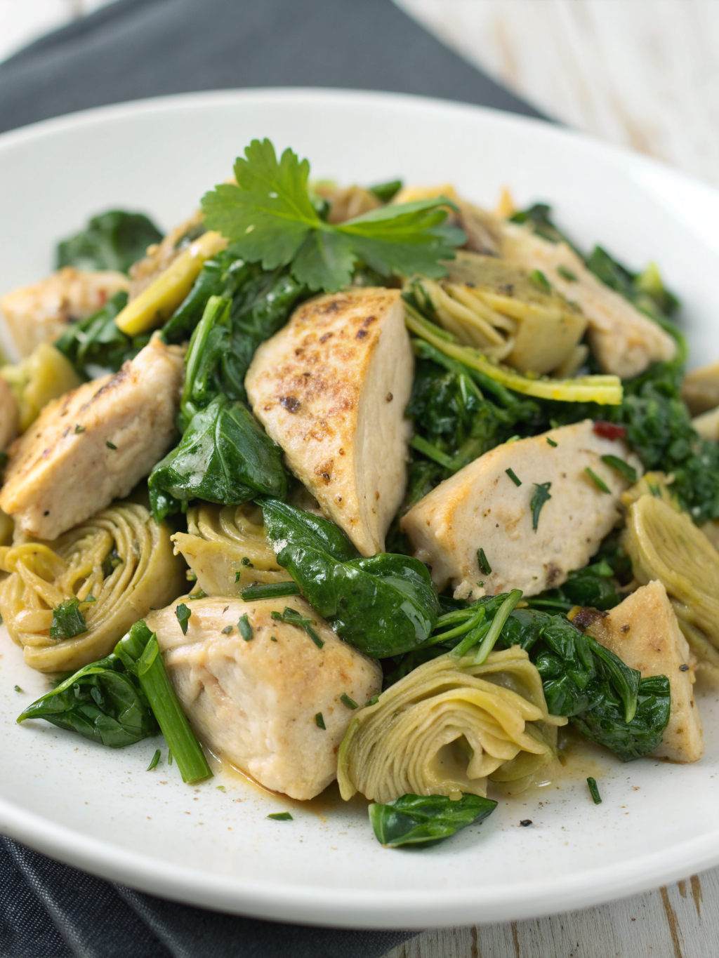 high protein spinach artichoke chicken